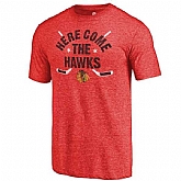 Chicago Blackhawks Fanatics Branded Red Hometown Collection Tri Blend T-Shirt